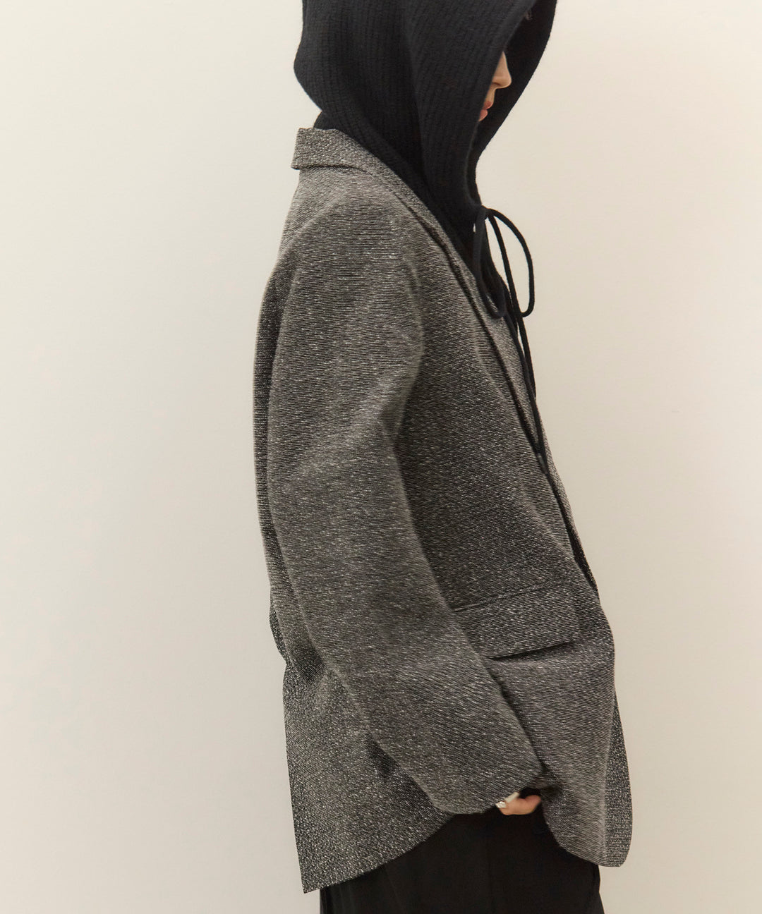 [SET]Slub Color Tweed JK+Wave Outseam Skirt