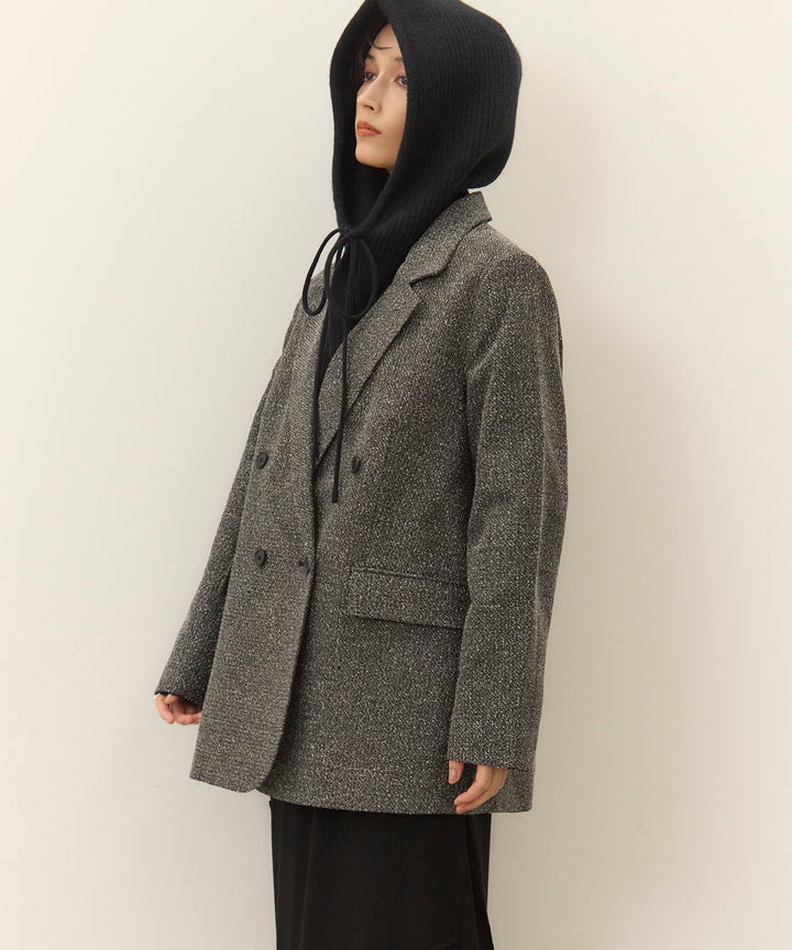 [SET]Slub Color Tweed JK+Wave Outseam Skirt