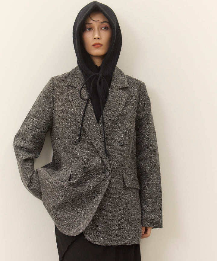 [SET]Slub Color Tweed JK+Wave Outseam Skirt
