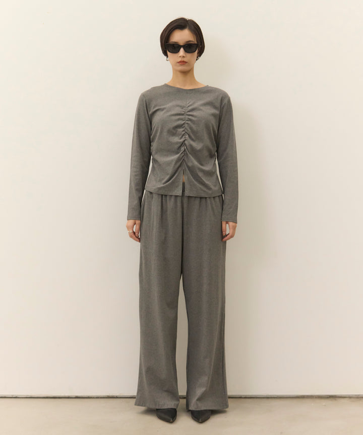 (eliuu)Shirring Cut Long Tee