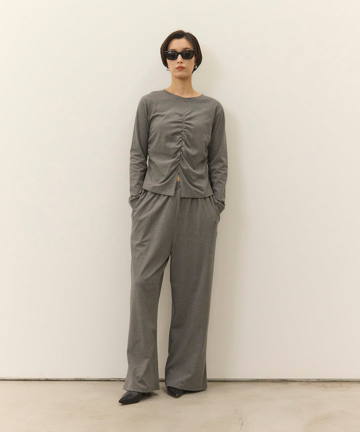 (eliuu)Shirring Cut Long Tee