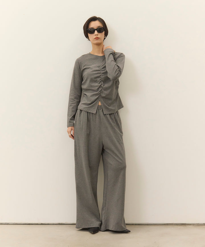 (eliuu)Shirring Cut Long Tee