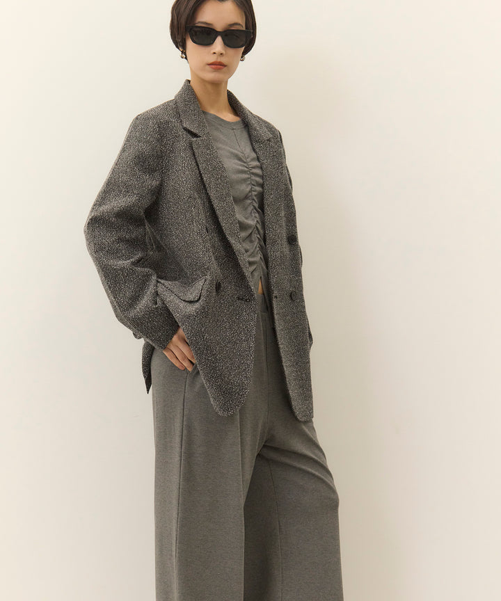 [SET]Slub Color Tweed JK+Shirring Cut Long Tee+Easy Cut Pants