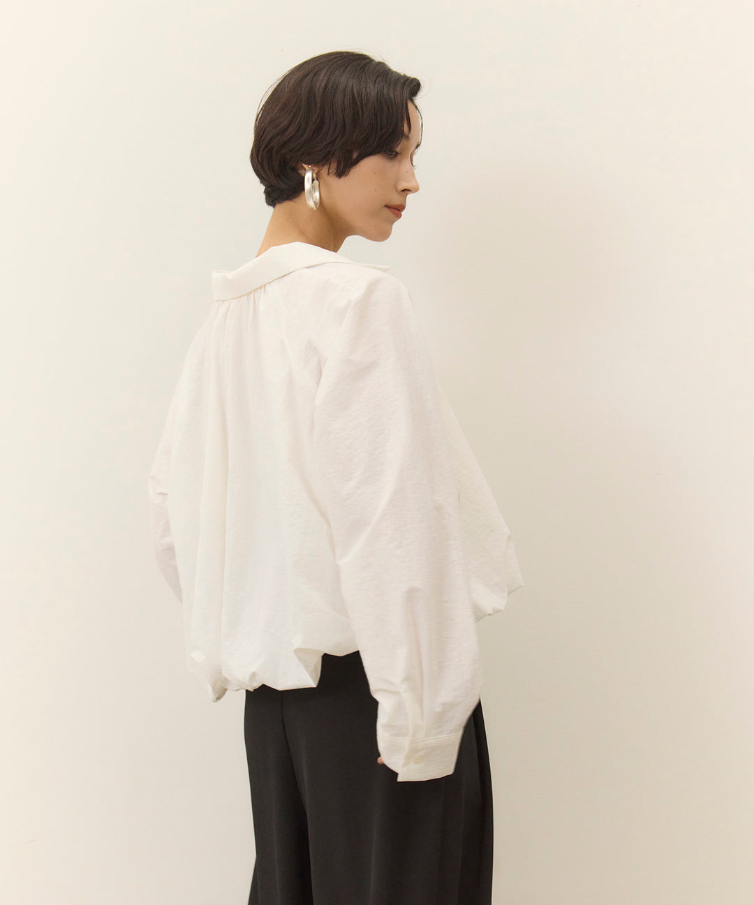 (eliuu)Wrinkle Balloon Skipper Shirt