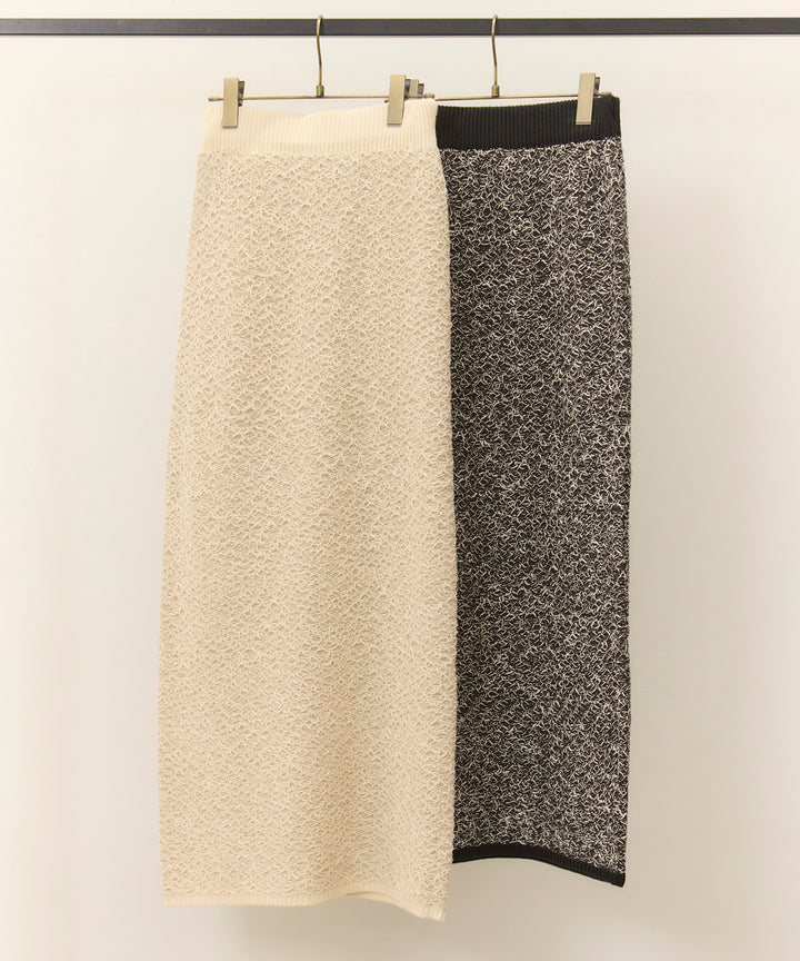 [SET]Wrinkle Wide Shirt+Melon Loop Knit Skirt