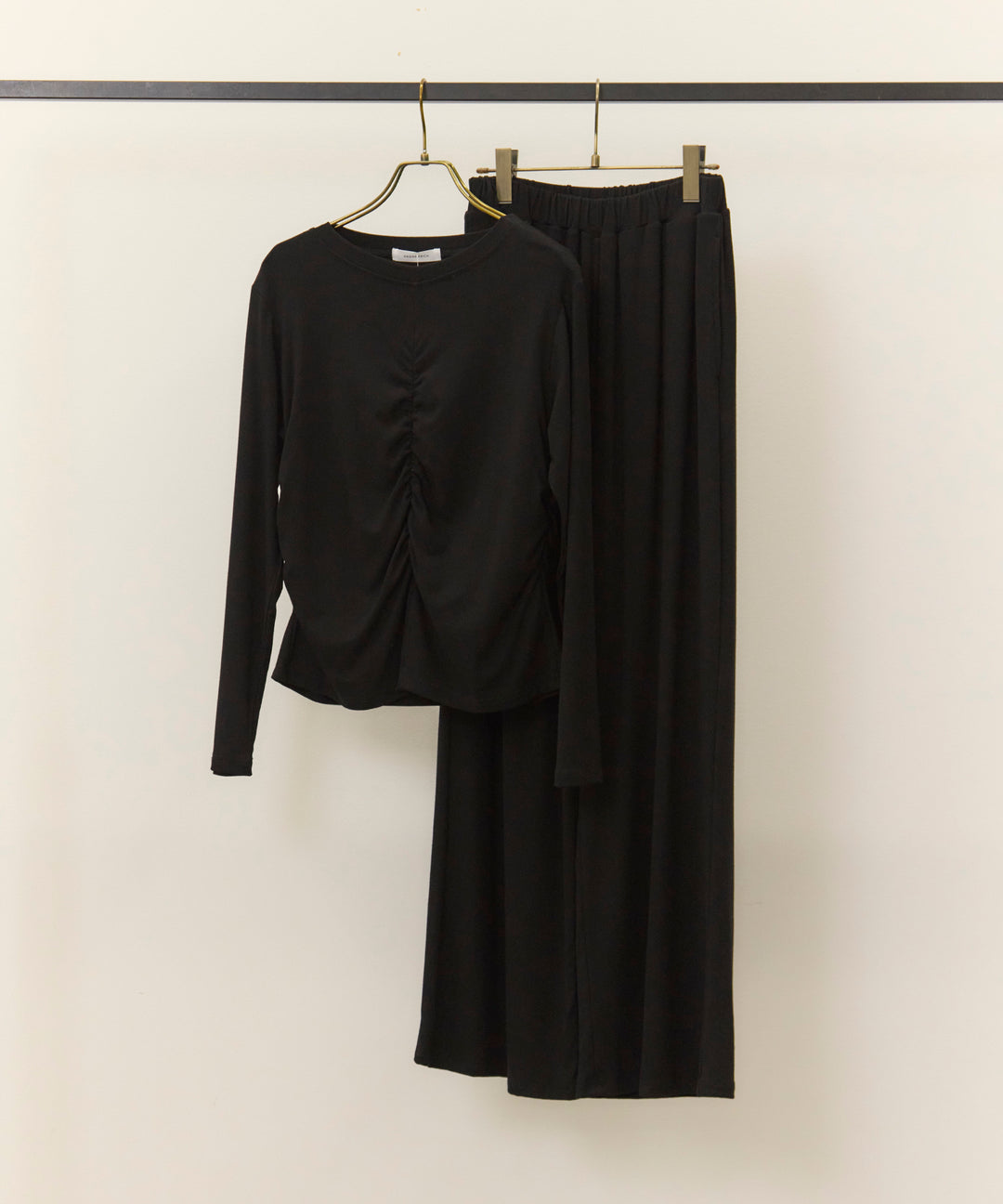 [SET]Slub Color Tweed JK+Shirring Cut Long Tee+Easy Cut Pants