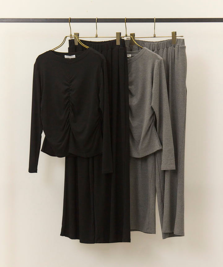 (eliuu)Shirring Cut Long Tee