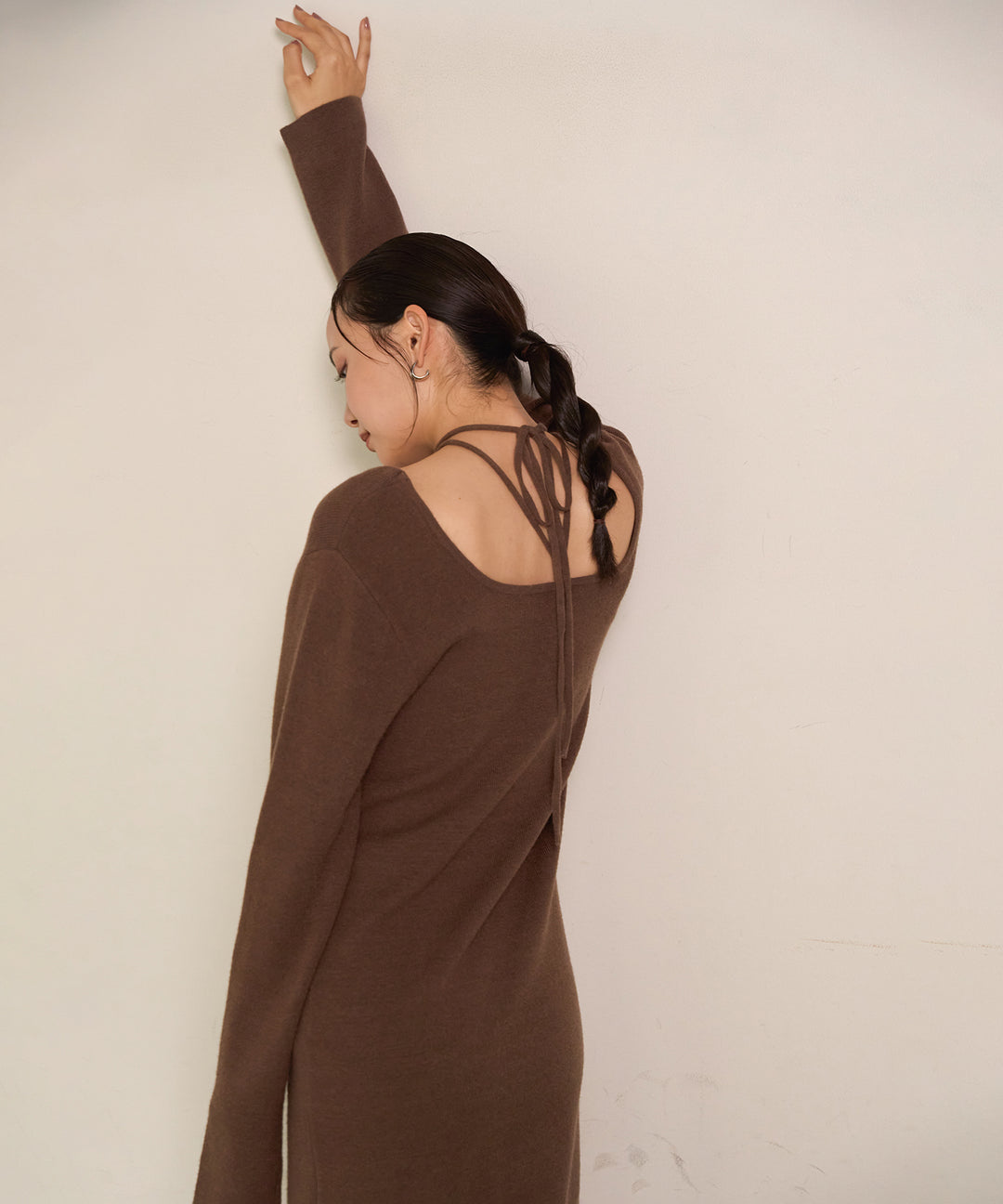 (eliuu)Soft Touch Choker Knit Onepiece