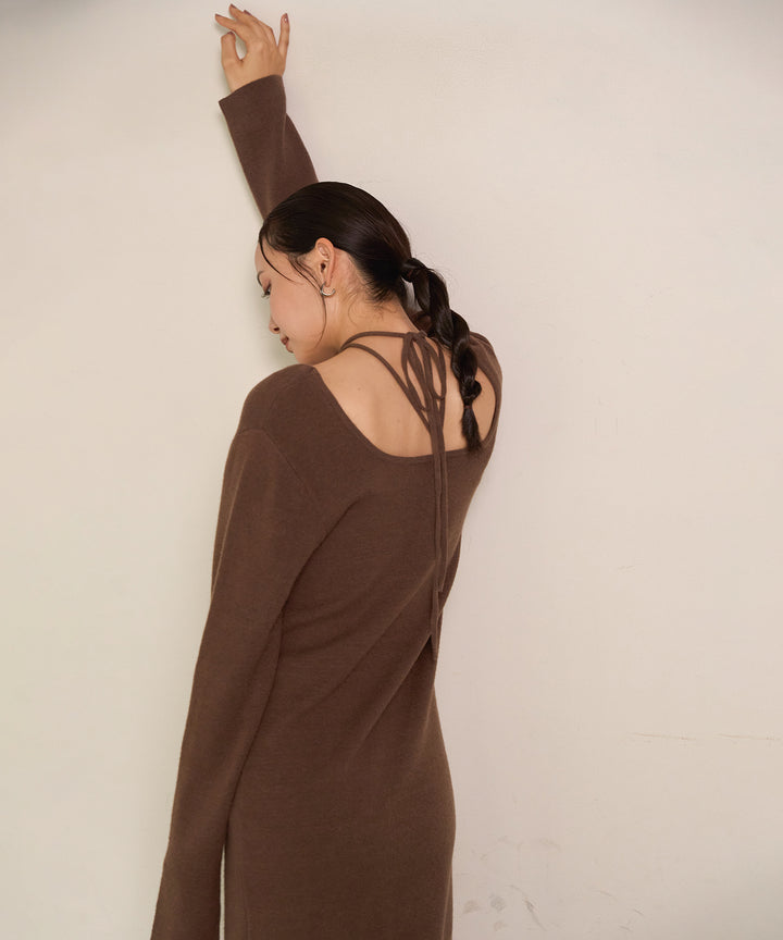 (eliuu)Soft Touch Choker Knit Onepiece