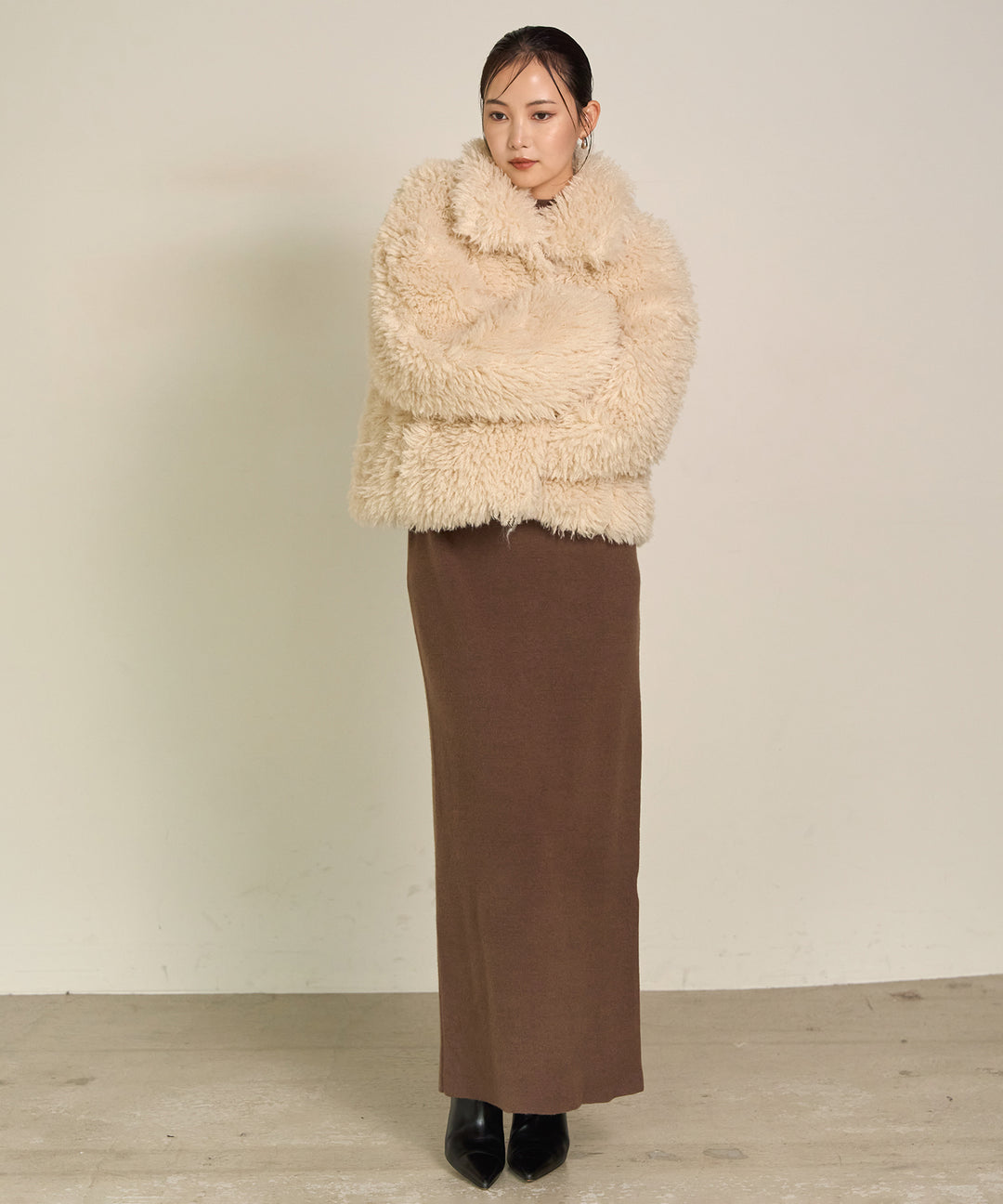 (eliuu)Poodle Fur Short Jacket
