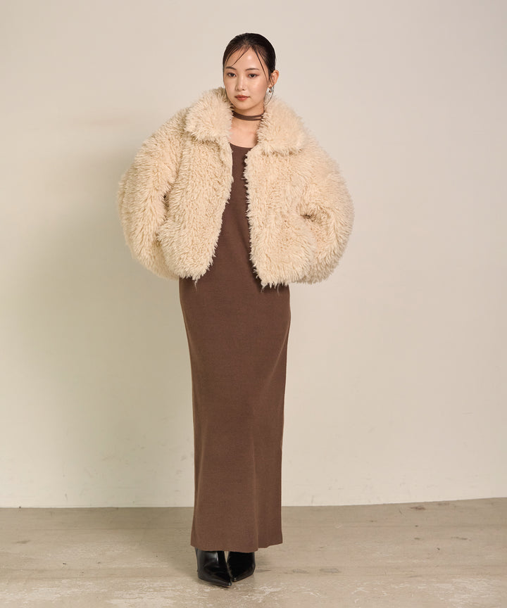 (eliuu)Soft Touch Choker Knit Onepiece