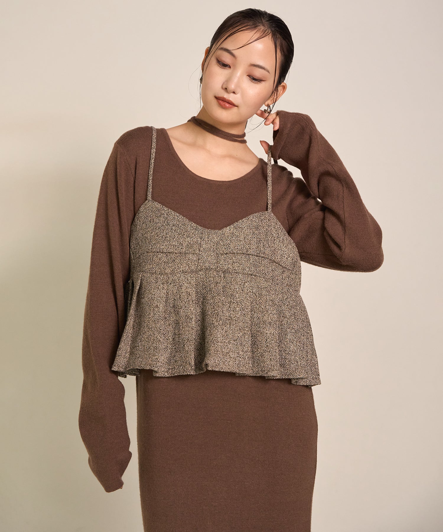 eliuu)Pleat Tweed C/A Busrier – MIELI INVARIANT