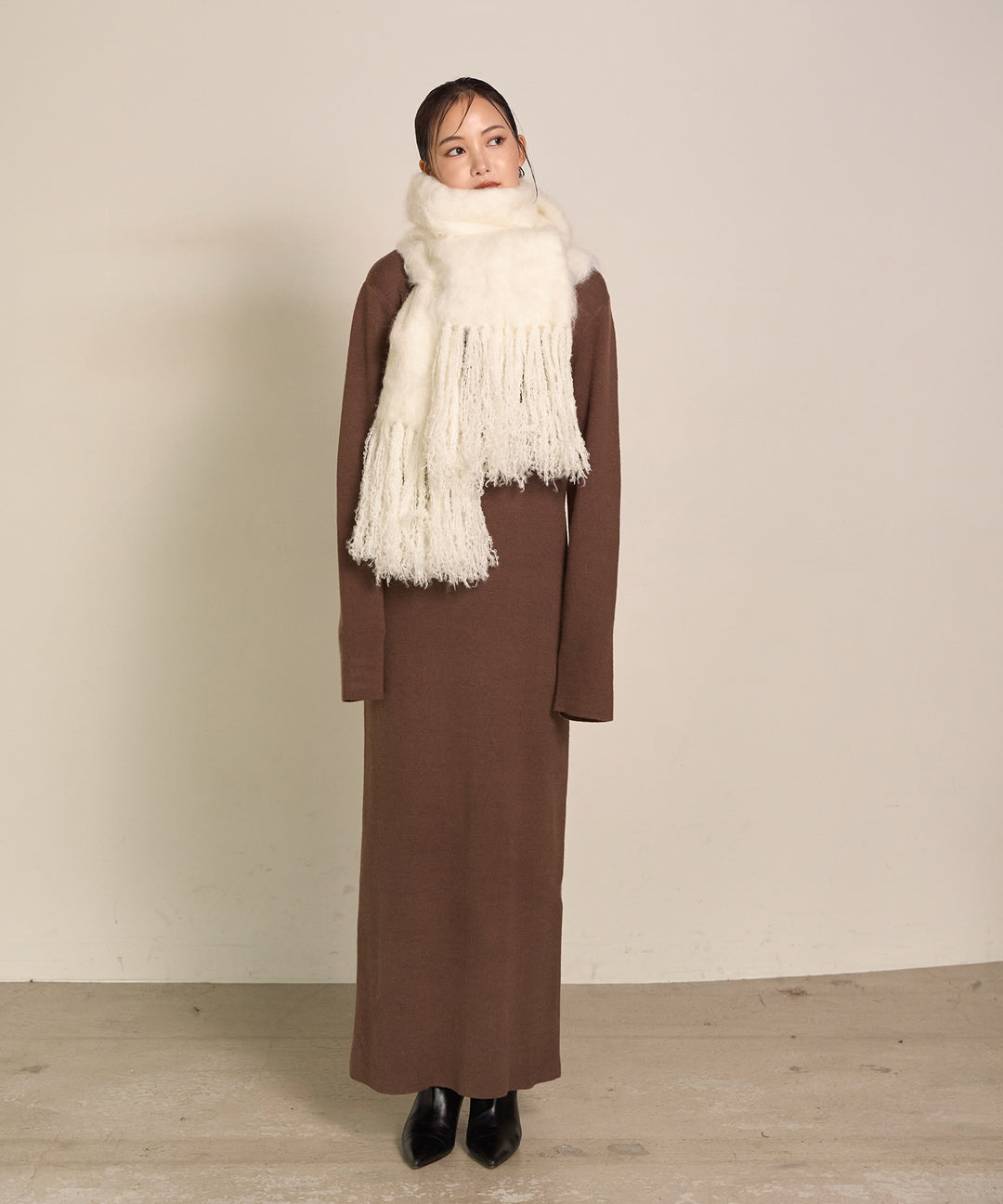 (eliuu)Soft Touch Choker Knit Onepiece