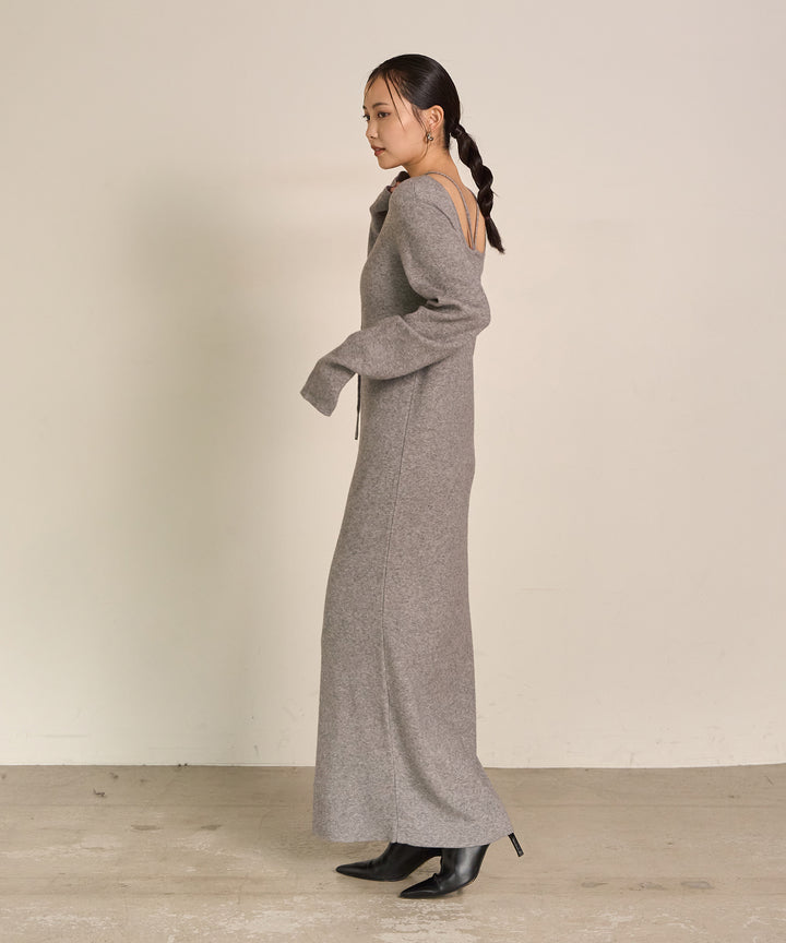 (eliuu)Soft Touch Choker Knit Onepiece