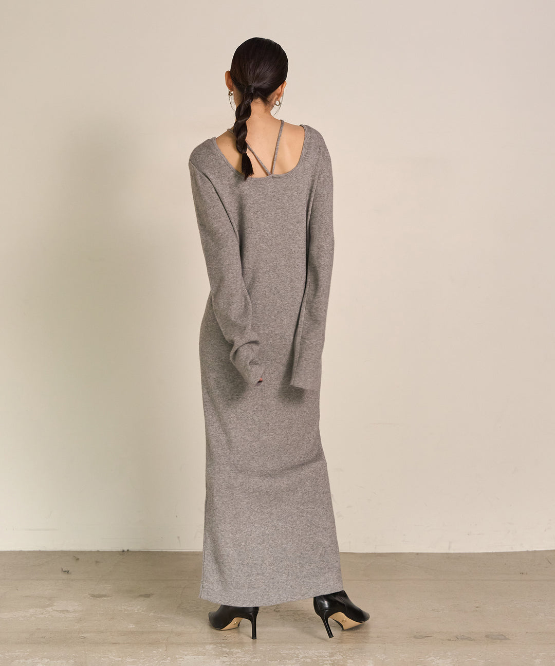 (eliuu)Soft Touch Choker Knit Onepiece