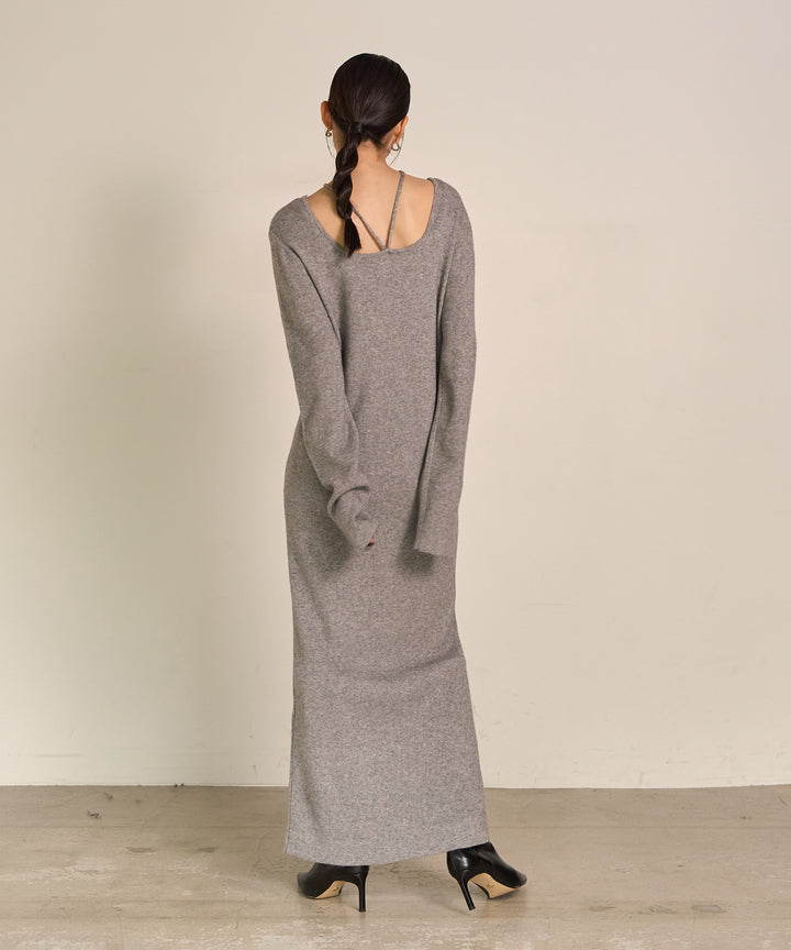 (eliuu)Soft Touch Choker Knit Onepiece