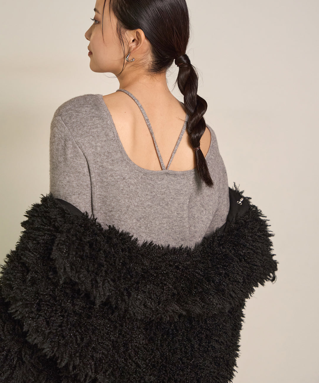 (eliuu)Poodle Fur Short Jacket
