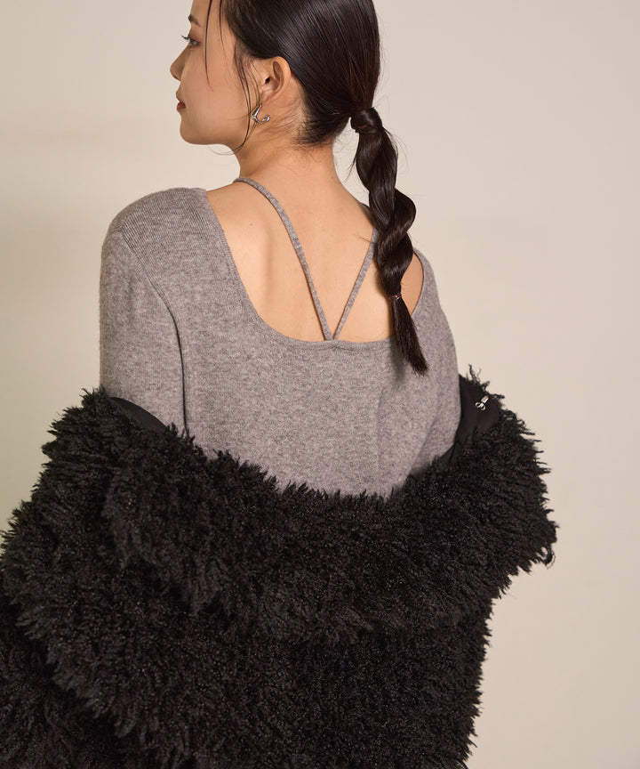 (eliuu)Soft Touch Choker Knit Onepiece