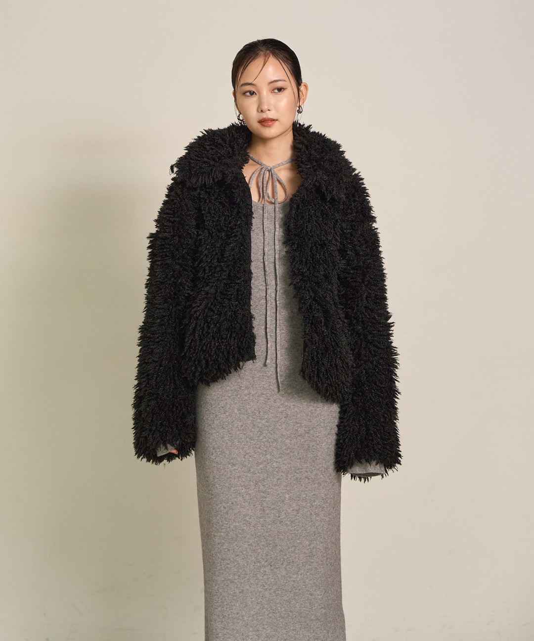 (eliuu)Poodle Fur Short Jacket