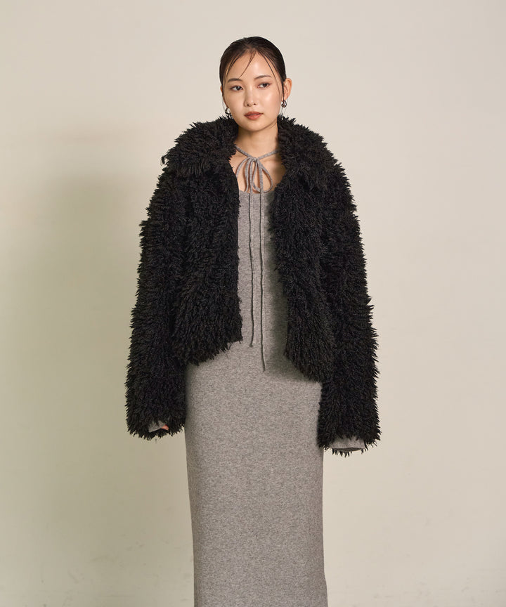 (eliuu)Poodle Fur Short Jacket