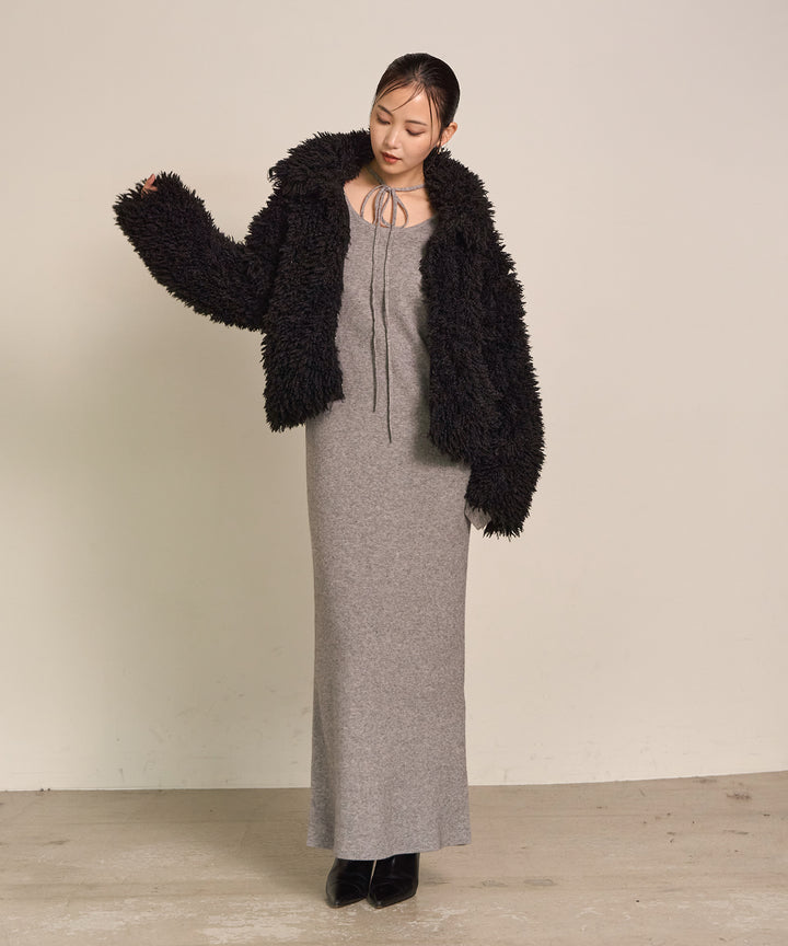 (eliuu)Soft Touch Choker Knit Onepiece