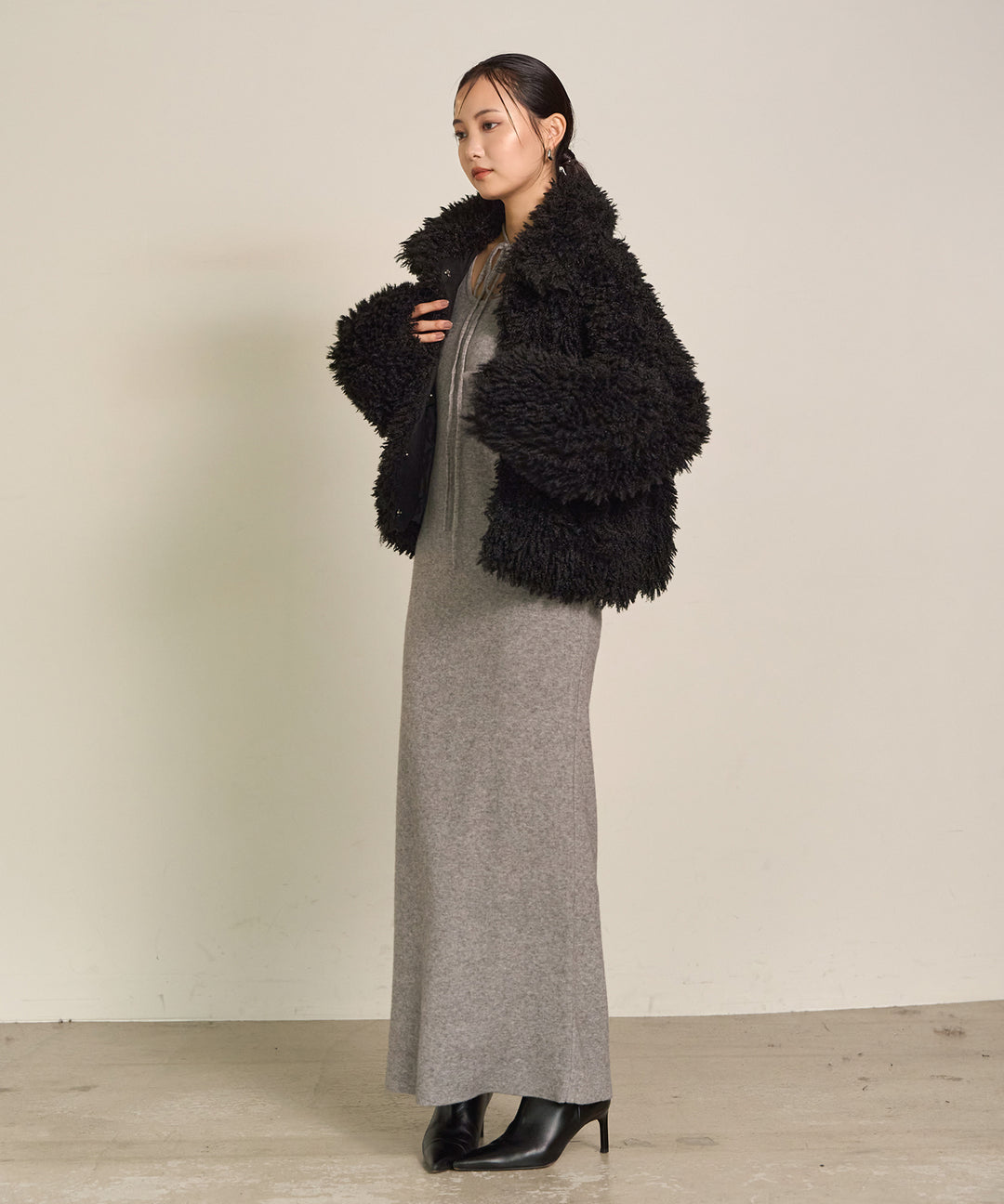 (eliuu)Poodle Fur Short Jacket