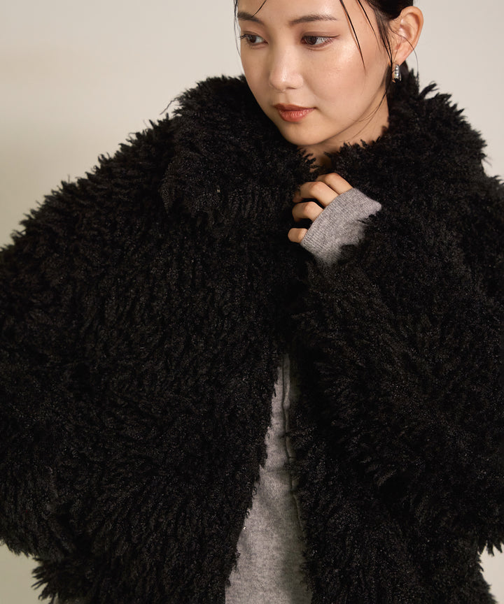 (eliuu)Poodle Fur Short Jacket