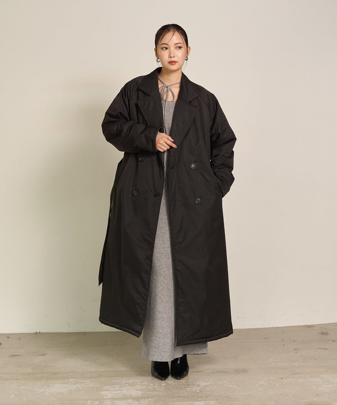 (eliuu)Puffer Over Coat
