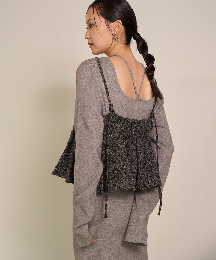 [SET]Soft Touch Choker Knit Onepiece+Pleat Tweed C/A Busrier
