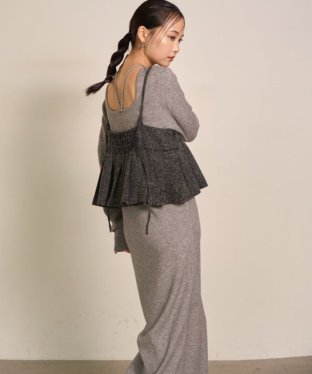 (eliuu)Pleat Tweed C/A Busrier