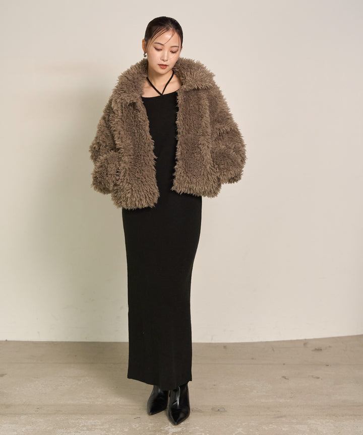(eliuu)Poodle Fur Short Jacket