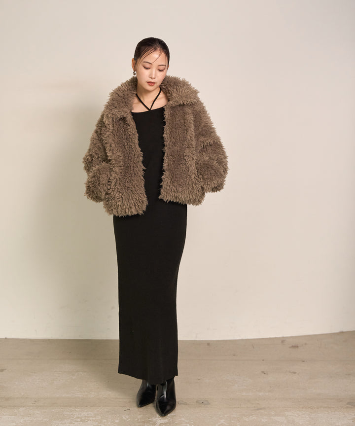 (eliuu)Soft Touch Choker Knit Onepiece