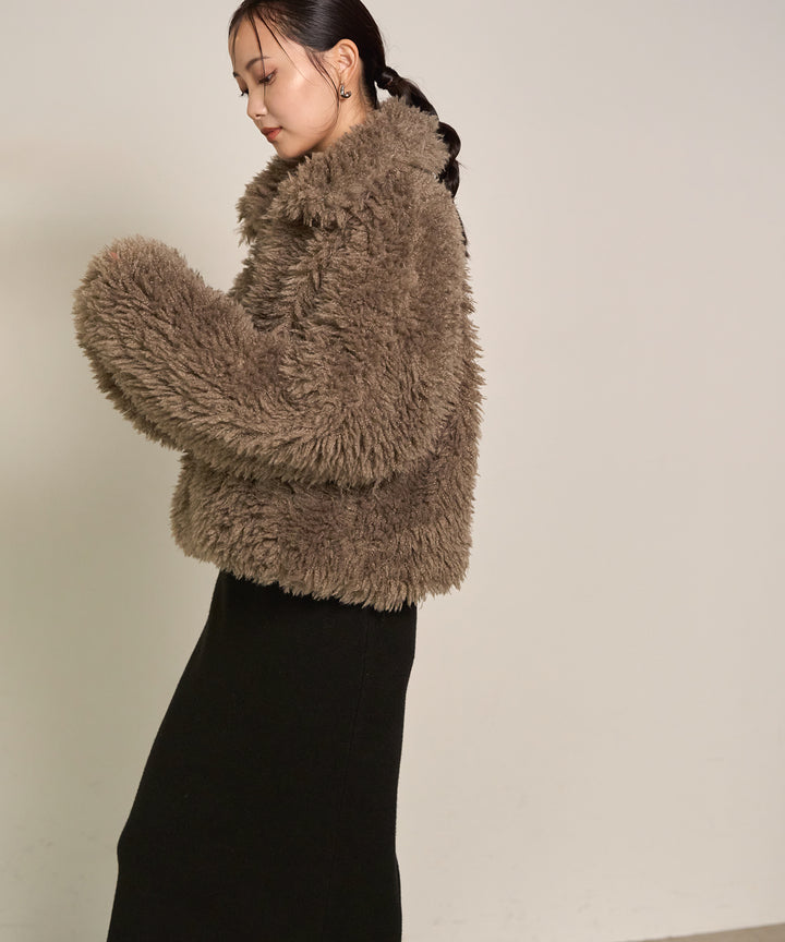 (eliuu)Poodle Fur Short Jacket
