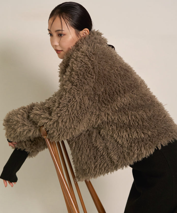 (eliuu)Poodle Fur Short Jacket