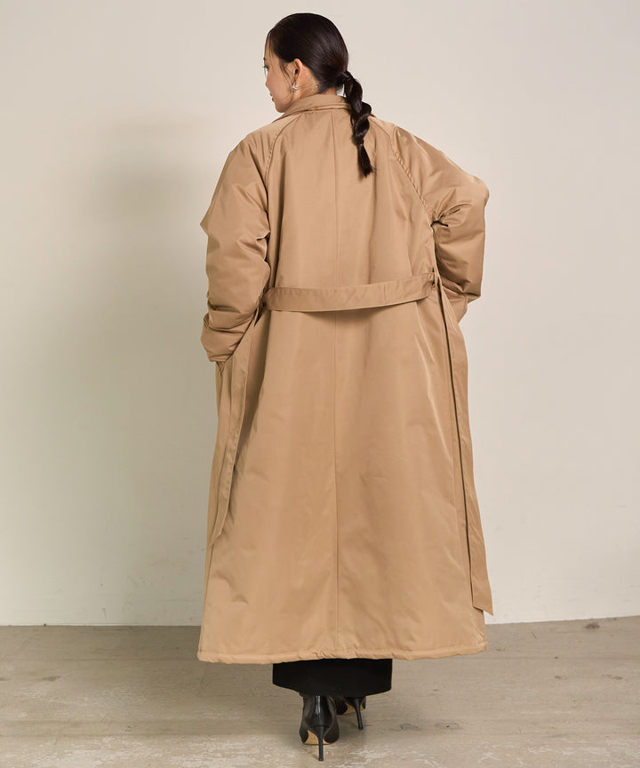 [SET]Puffer Over Coat+Soft Touch Choker Knit Onepiece