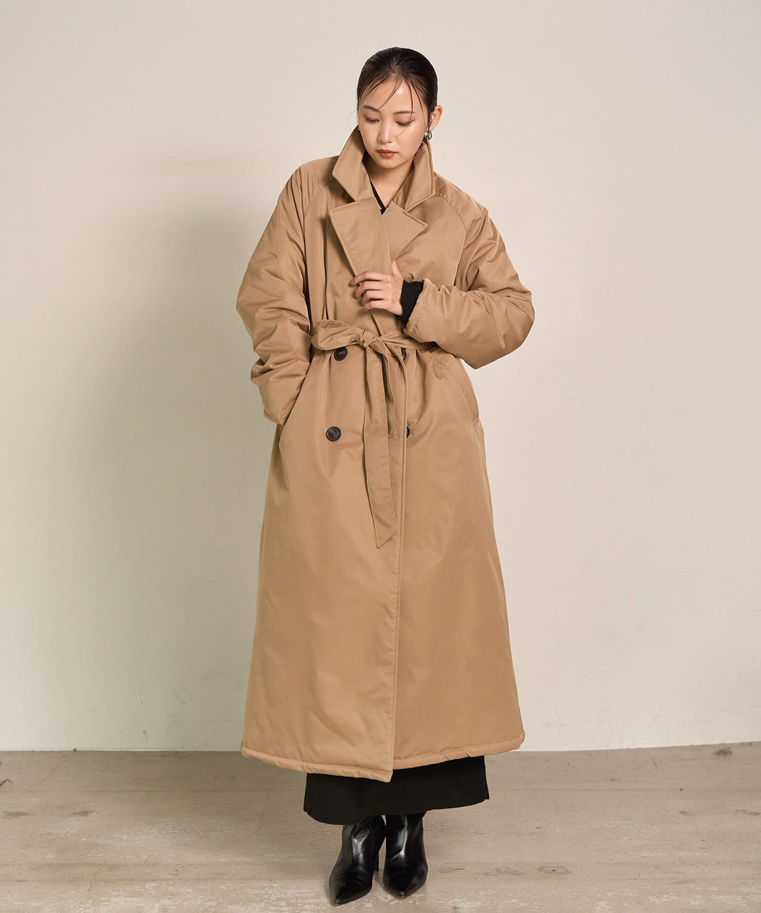 (eliuu)Puffer Over Coat