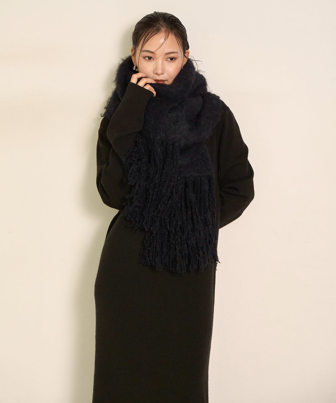 (eliuu)Soft Touch Choker Knit Onepiece