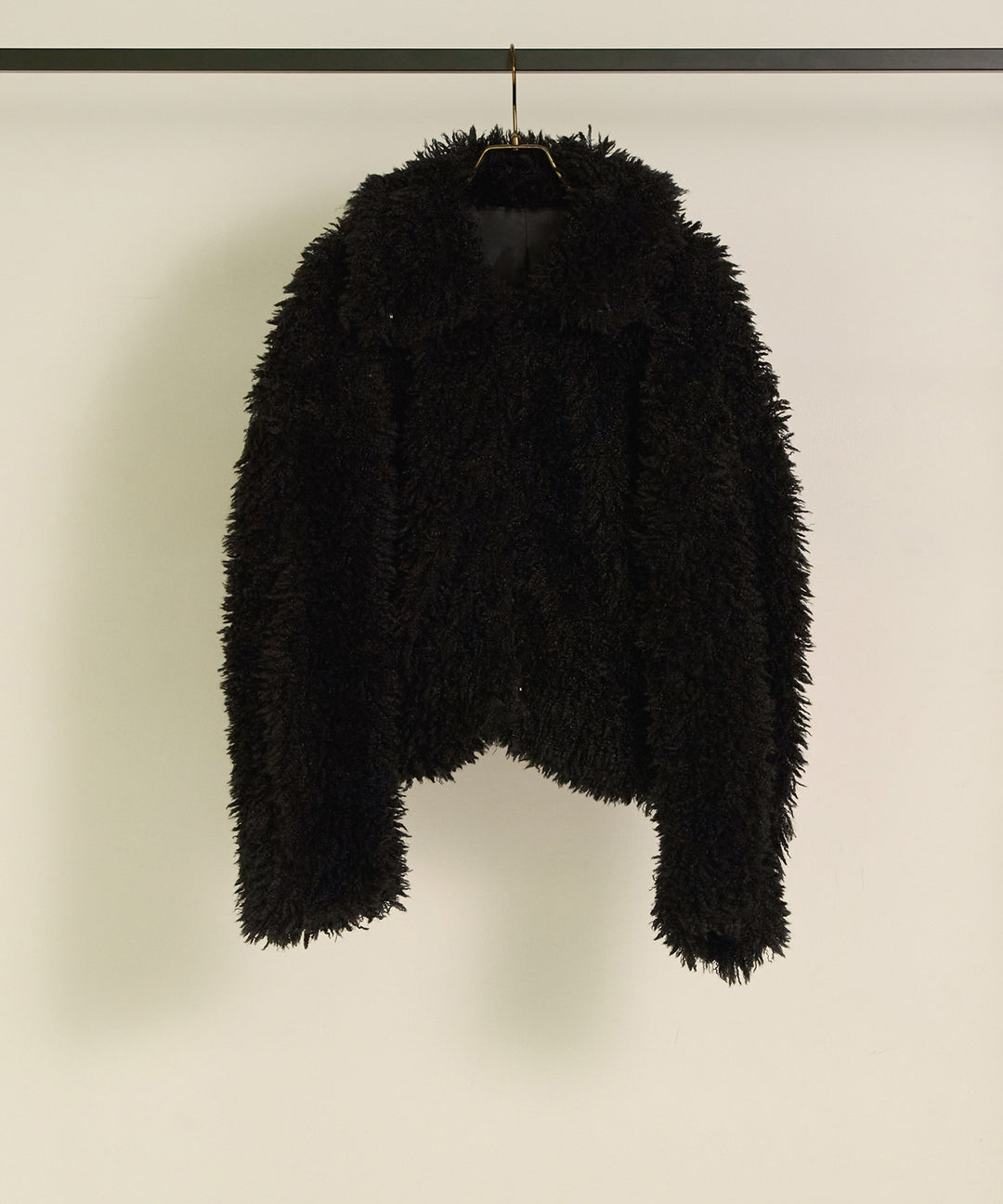 [SET]Poodle Fur Short Jacket+Soft Touch Choker Knit Onepiece