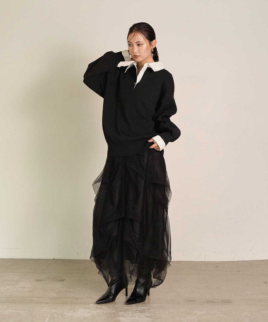 (eliuu)Melody Tuck Tulle Skirt