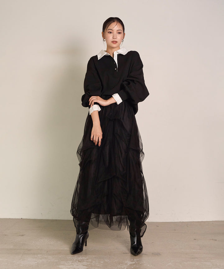 (eliuu)Melody Tuck Tulle Skirt