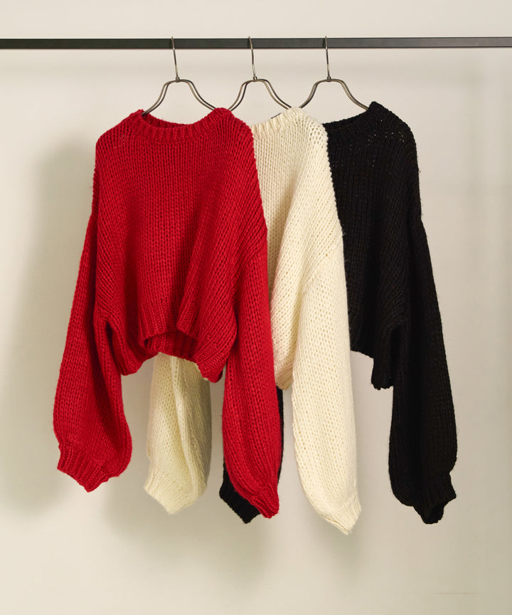 (eliuu)Plump Volome Knit Top