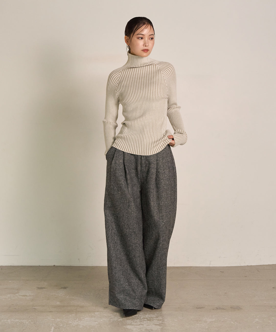 (eliuu)Plating Turtle Knit Top