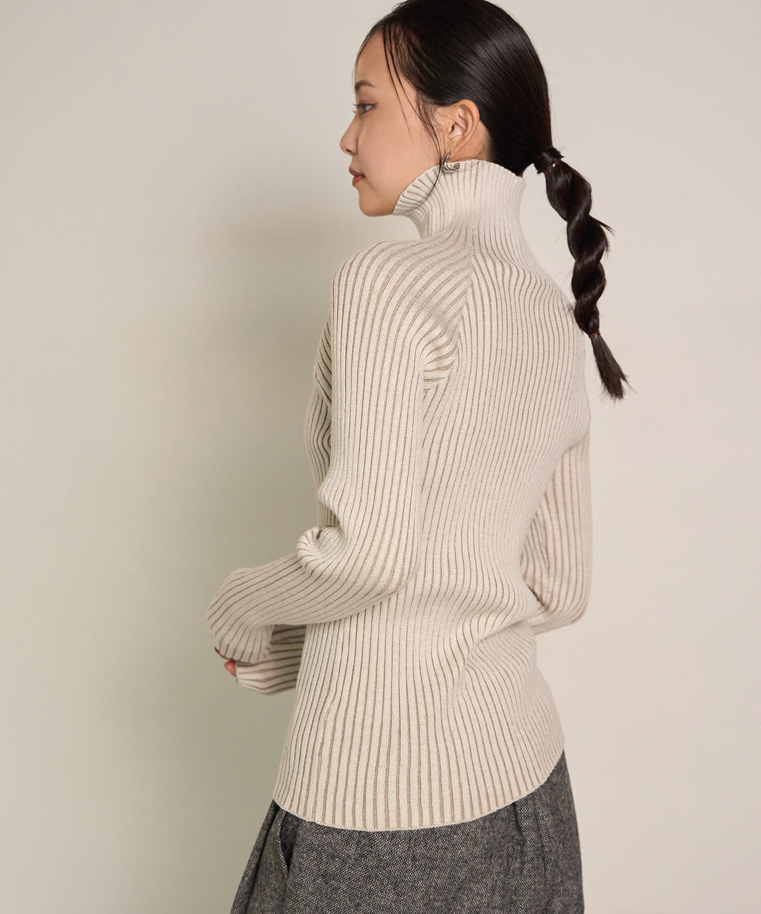 (eliuu)Plating Turtle Knit Top