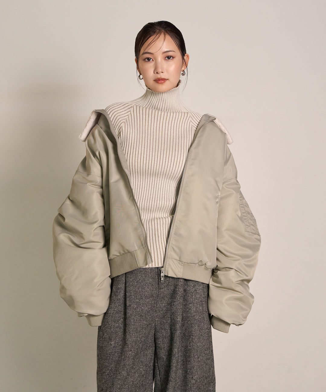 (eliuu)Plating Turtle Knit Top