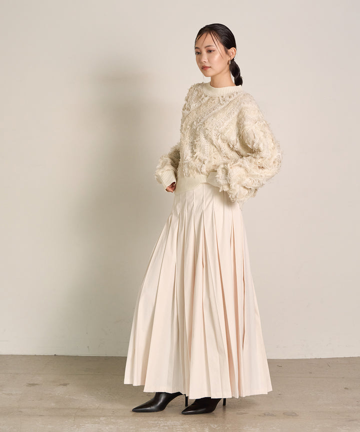 (eliuu)Pattern Fringe Knit PO