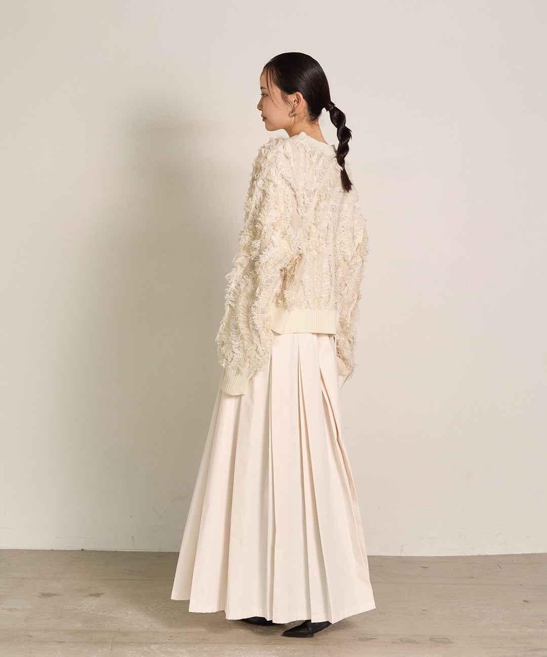 (eliuu)Pattern Fringe Knit PO
