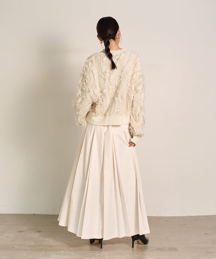 (eliuu)Pattern Fringe Knit PO