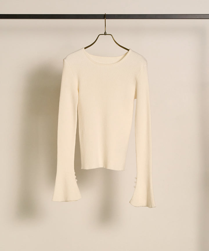 (eliuu)Smooth Soft Flare Sleeve Top
