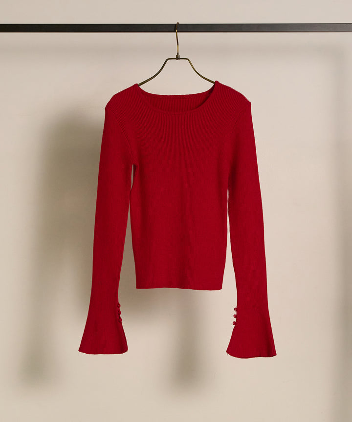 (eliuu)Smooth Soft Flare Sleeve Top