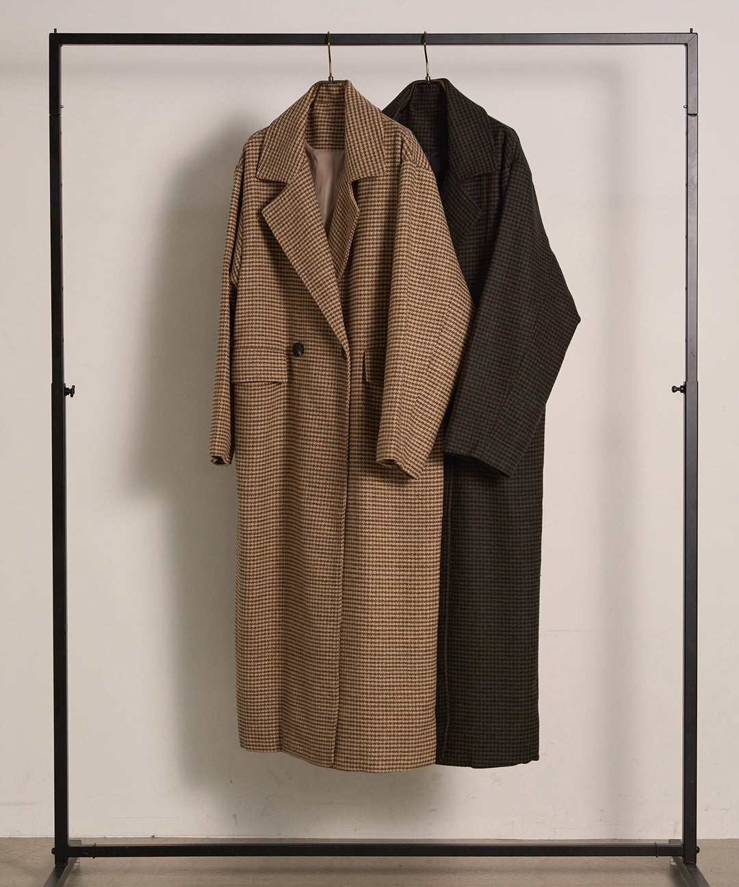 (eliuu)Double Chester Check Coat